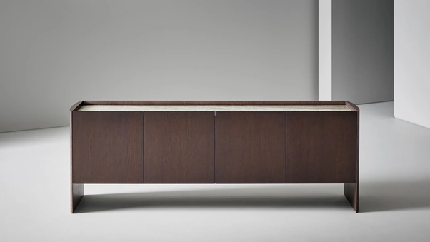 Madia Alicanto in legno e top in ceramica con 4 ante di Bonaldo