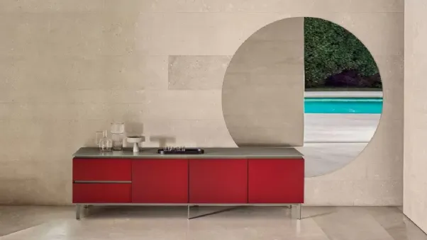 Madia Cosmopolitan in Legno Laccato Rosso di Bontempi