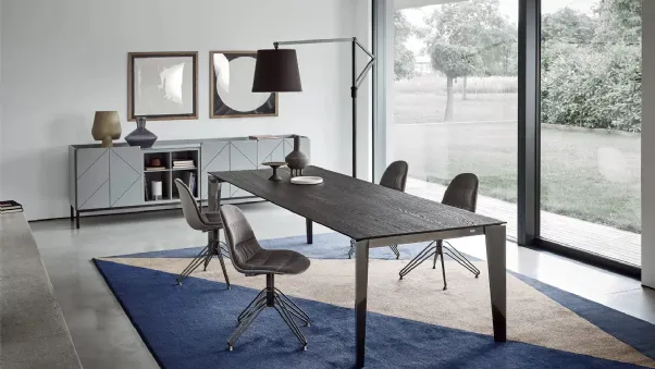 Madia Pica Legno Laccato Decorato Grigio chiaro di Bontempi