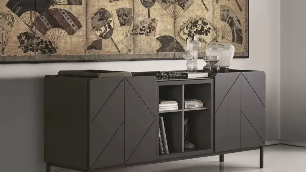 Madia Pica in Legno Laccato Decorato Moka di Bontempi