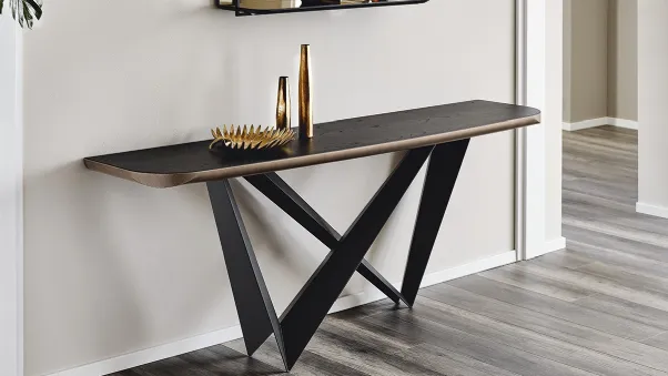 Consolle Westin Wood-C con top in legno e base in acciaio di Cattelan Italia