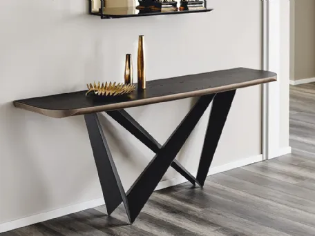 Consolle Westin Wood-C con top in legno e base in acciaio di Cattelan Italia