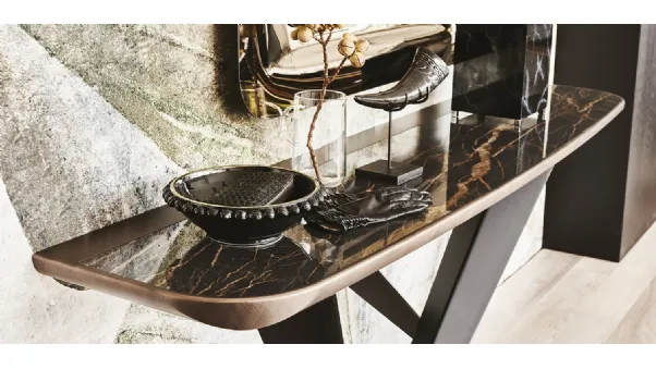 Consolle con base in acciaio verniciato e piano in ceramica Westin Keramik Premium di Cattelan Italia