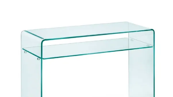 Mobile ingresso Consolle Rialto in vetro curvato trasparente di Fiam