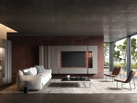 Parete Attrezzata Soggiorno Bassorilievo 41 di Voltan