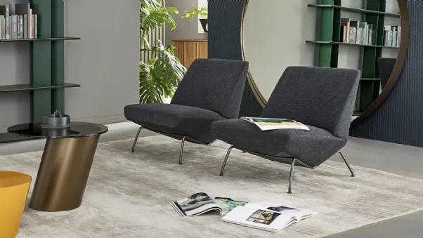 Poltrona in tessuto imbottito Sleek di Bonaldo