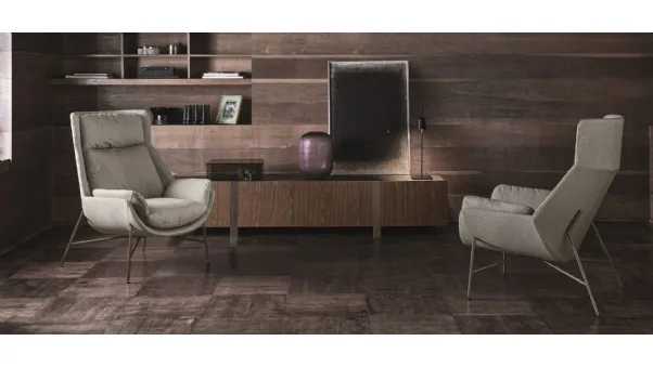 Poltroncina in tessuto con struttura in metallo Beetle di Ditre Italia