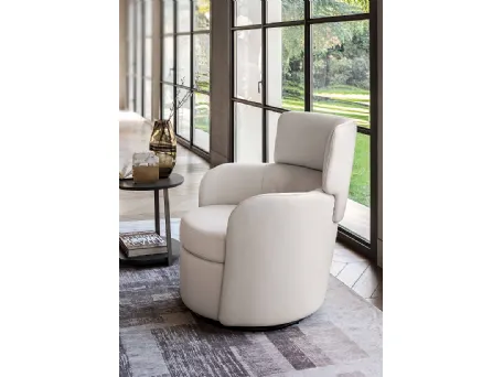 Poltroncina in pelle Claire Swivel di Ditre Italia