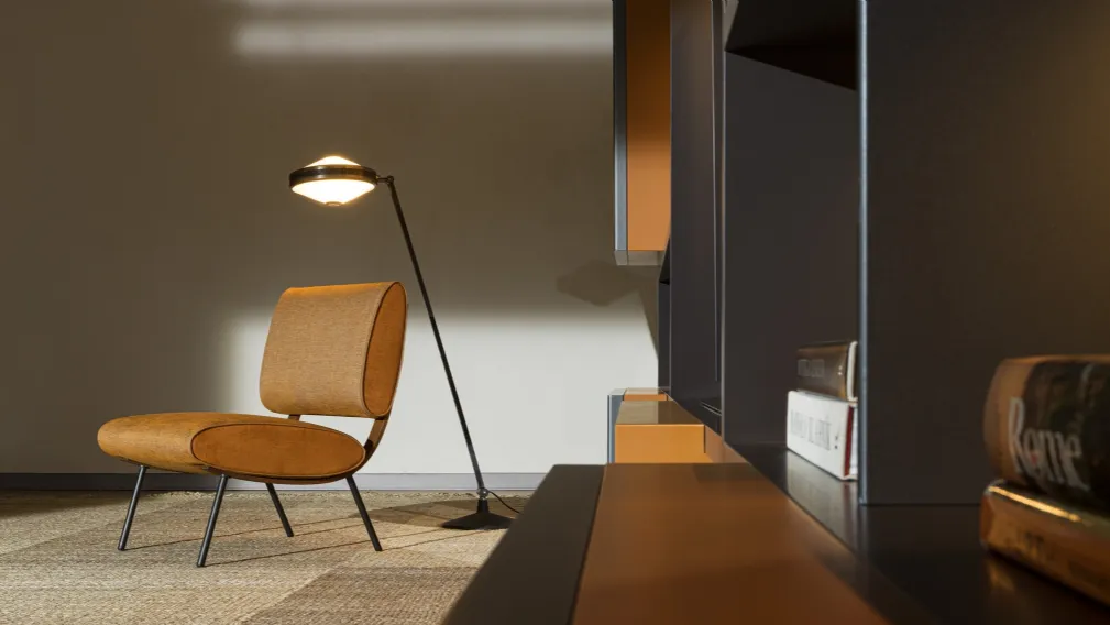 Poltrona di design in tessuto con struttura in metallo Round D 154 5 di Molteni & C