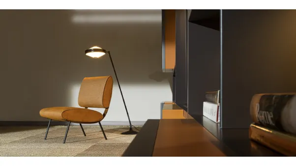 Poltrona di design in tessuto con struttura in metallo Round D 154 5 di Molteni & C