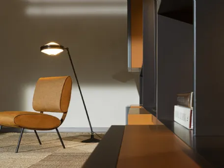 Poltrona di design in tessuto con struttura in metallo Round D 154 5 di Molteni & C