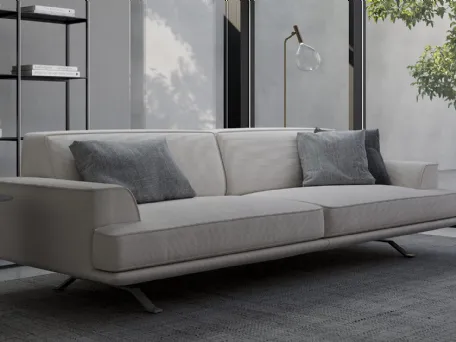 Divano lineare in tessuto Slab plus di Bonaldo