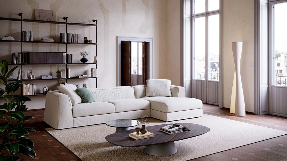 Divano con penisola Mykonos di Cattelan Italia