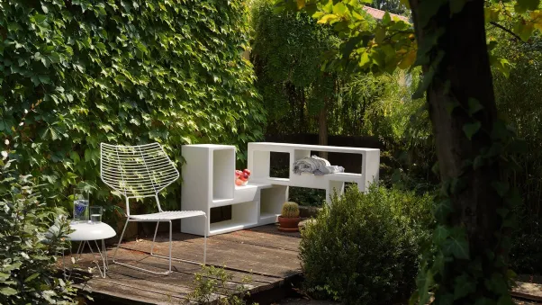 Sedia in metallo verniciato bianco Alieno Peacock di Horm