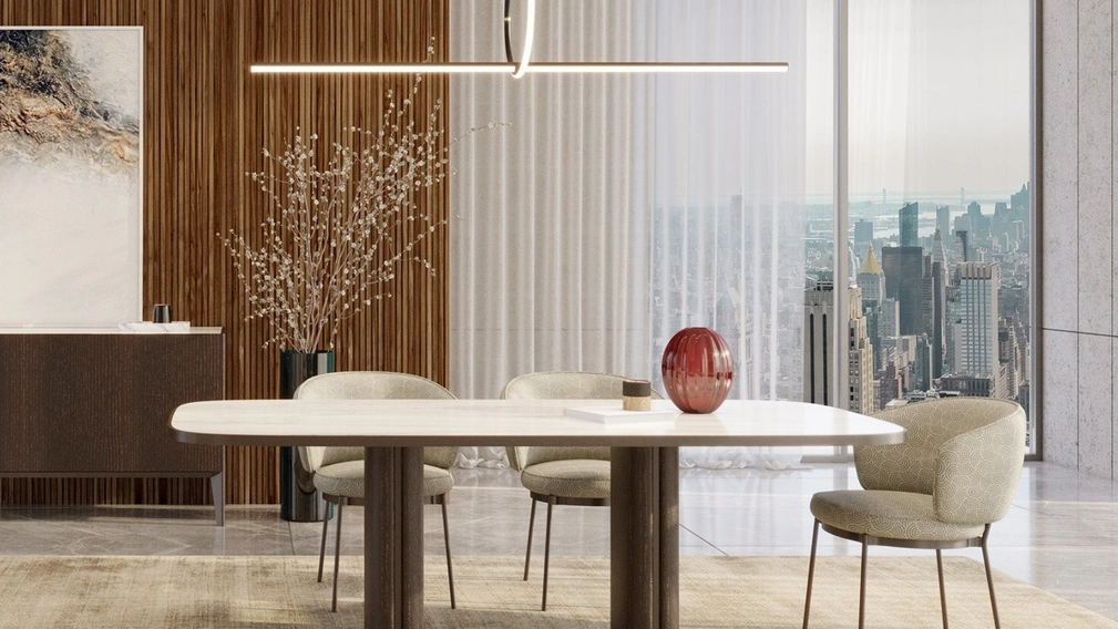 Sedia Concorde in tessuto imbottito di Horm