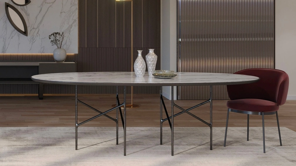 Sedia Concorde in tessuto imbottito di Horm