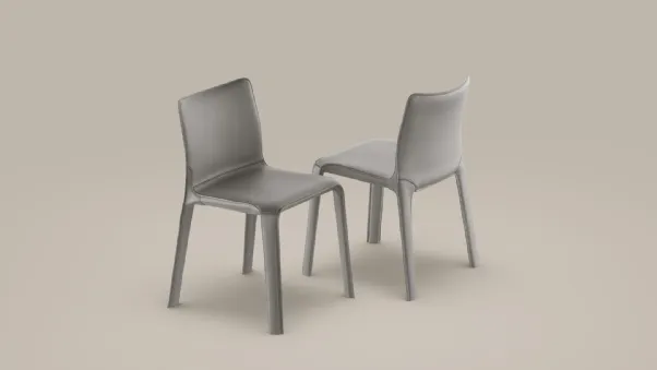 Sedia Kagura interamente rivestita in cuoio di Bonaldo