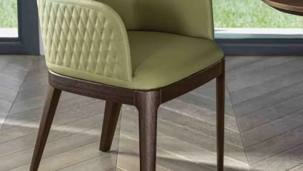 Sedia Margot rivestita in pelle di Bontempi