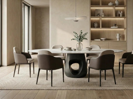 Sedia Piccadilly Poltroncina in tessuto e pelle di Horm