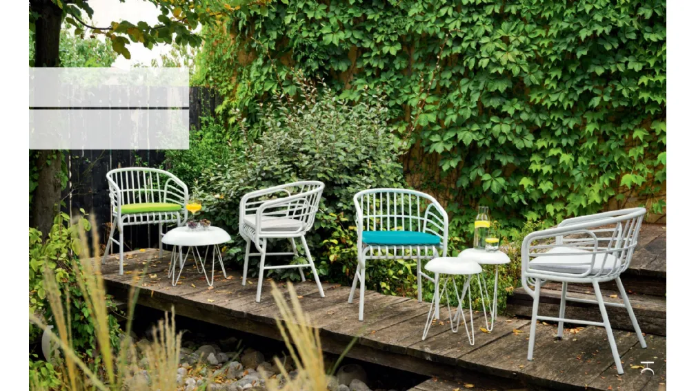 Sedia in alluminio verniciato bianco Raphia Alluminio di Horm