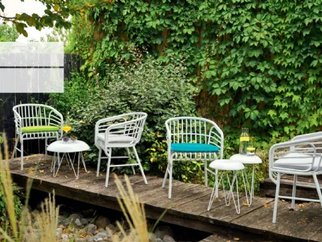Sedia in alluminio verniciato bianco Raphia Alluminio di Horm