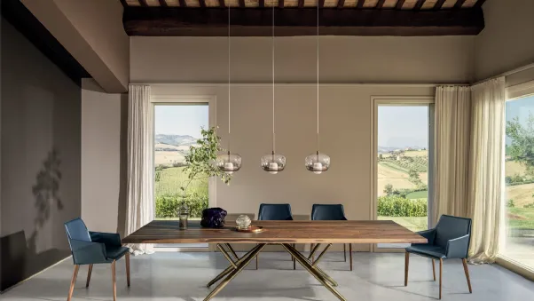 Sedia Sally in cuoio di Bontempi