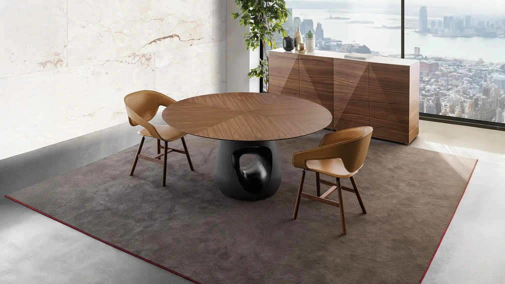 Sedia Vad Wood Cuoio di Horm