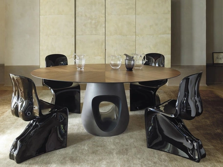 Tavolo Barbara Ovale con top in legno di Horm