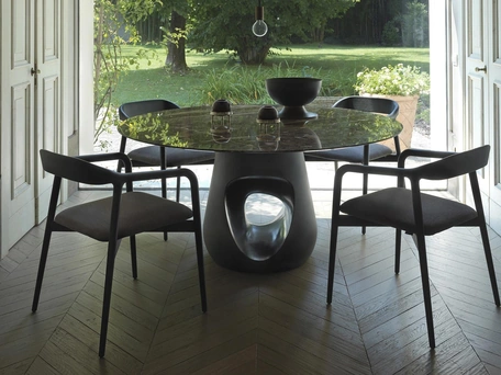 Tavolo Barbara Rotondo con top in marmo di Horm