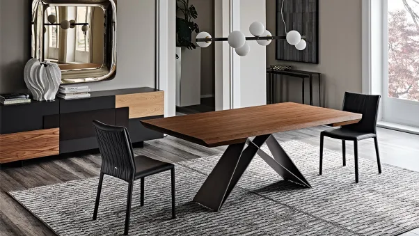 Tavolo allungabile con piano in noce Premier Wood Drive di Cattelan Italia