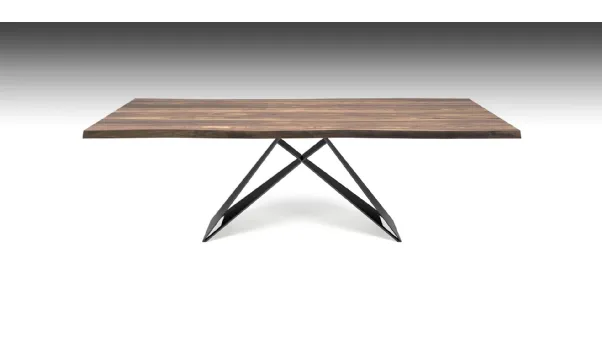 Tavolo in legno di noce e base in acciaio Premier Wood di Cattelan Italia