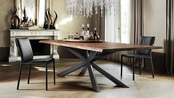 Tavolo rettangolare in legno massello Spyder Wood di Cattelan Italia