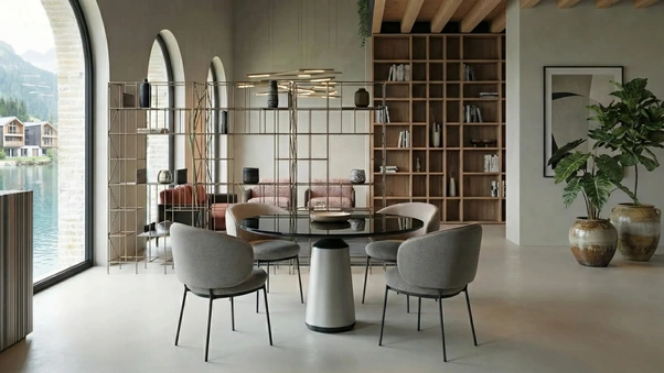 Tavolo rotondo in vetro Marien di Horm