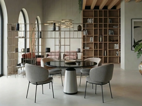 Tavolo rotondo in vetro Marien di Horm