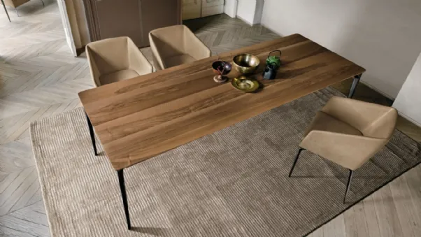 Tavolo allungabile in legno con struttura in metallo Liuto XL di Alivar