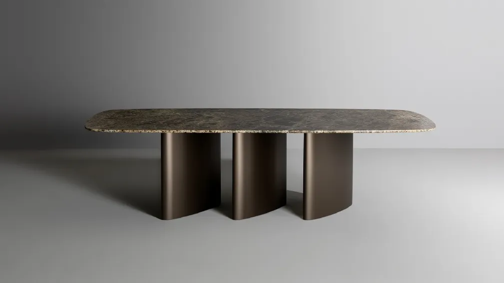 Tavolo Louver con top in marmo di Bonaldo