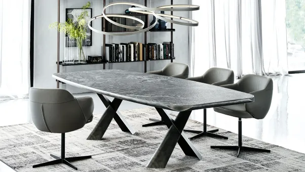 Tavolo con piano in ceramica raffinata Mad Max Keramic Premium di Cattelan Italia