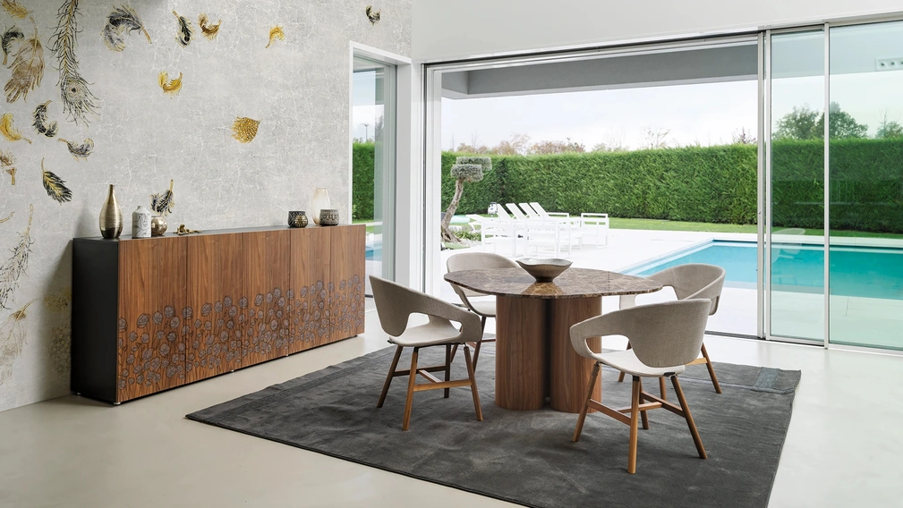 Tavolo Marina Quadrato con top in marmo di Horm