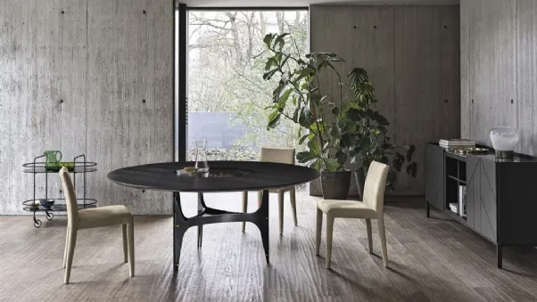 Tavolo rotondo in metallo e legno Universe Rotondo di Bontempi