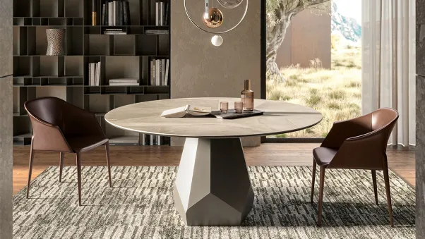 Tavolo rotondo Zermatt Keramik di Cattelan Italia