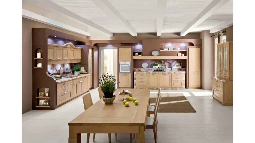 Cucina classica lineare in legno di rovere Duchessa di Ar-Tre