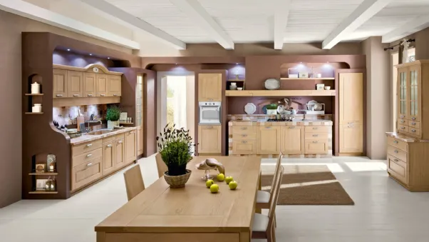 Cucina classica lineare in legno di rovere Duchessa di Ar-Tre