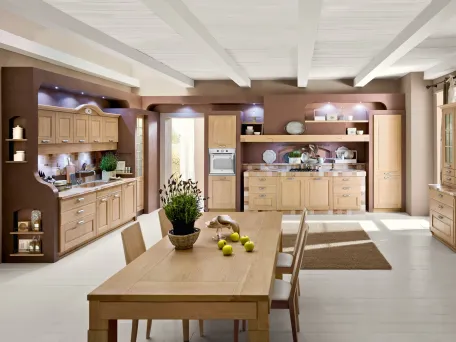 Cucina classica lineare in legno di rovere Duchessa di Ar-Tre