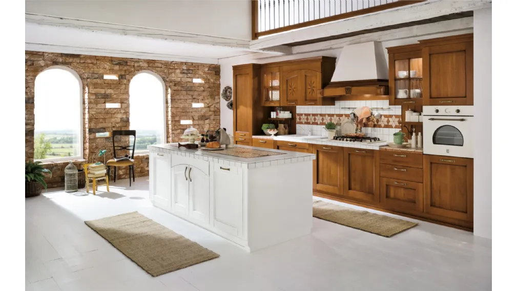 Cucina Classica lineare in legno Alba di Ar-Tre
