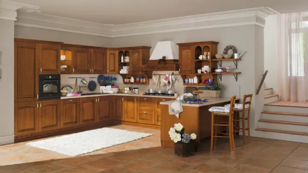 Cucina Classica angolare in legno di ciliegio Contessa di Ar-Tre