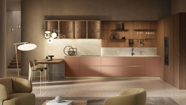 Cucina Design angolare con penisola Aroma 01 di Pedini