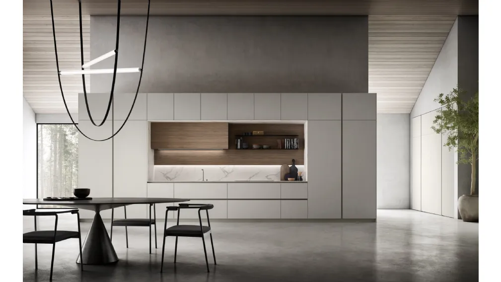 Cucina Design lineare in laccato opaco Aroma 04 di Pedini