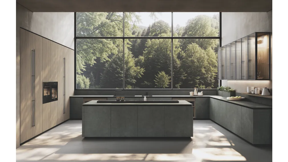 Cucina Design in bilaminato con isola Balance di Binova