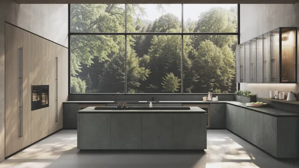 Cucina Design in bilaminato con isola Balance di Binova