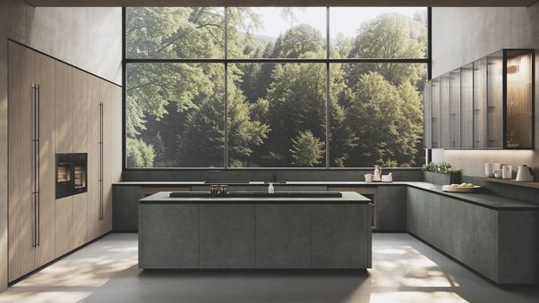 Cucina Design con isola Balance Supermaterico di Binova